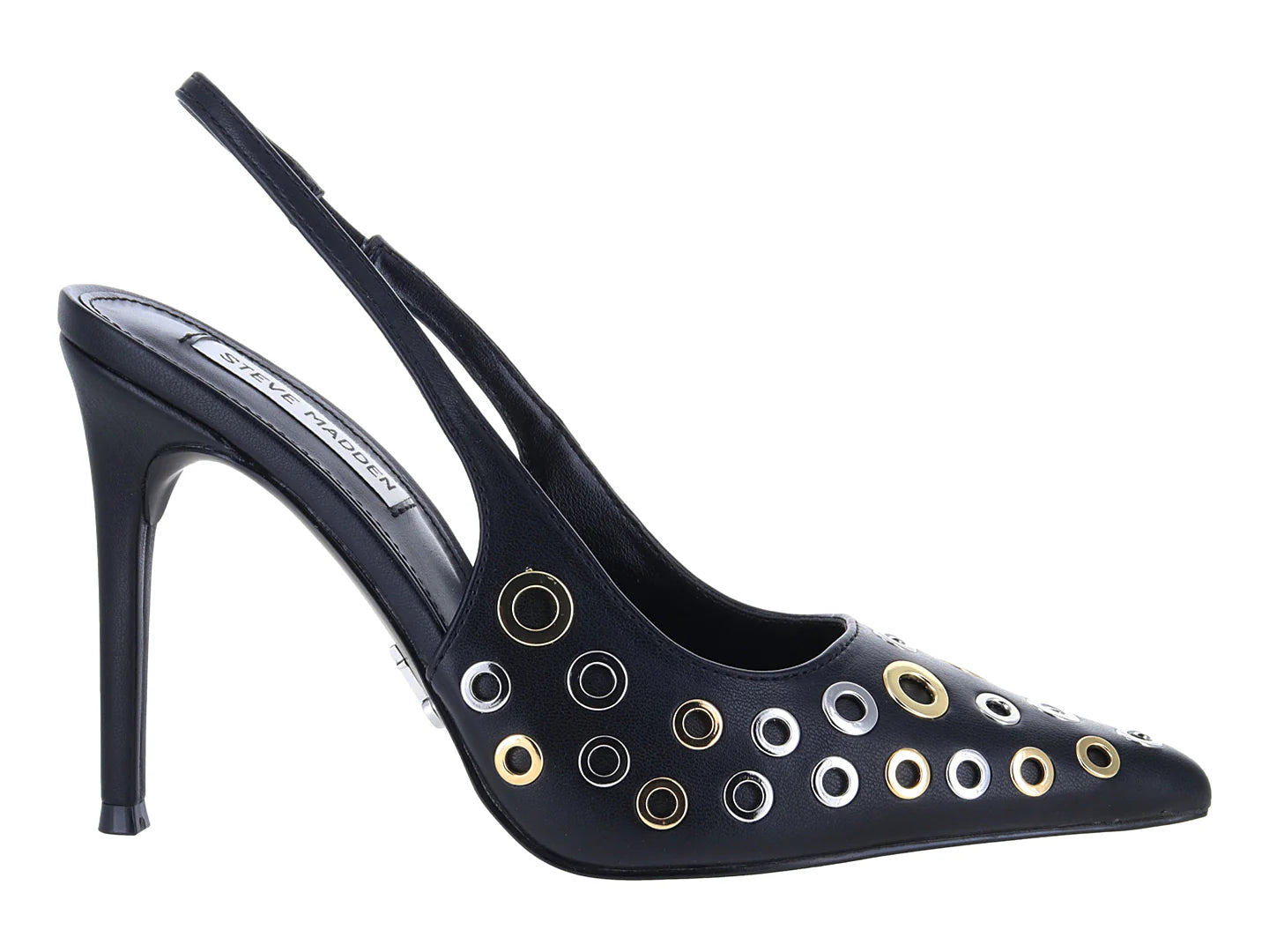 Tacones Steve Madden Alchem Negro Plata y Dorado para Mujer