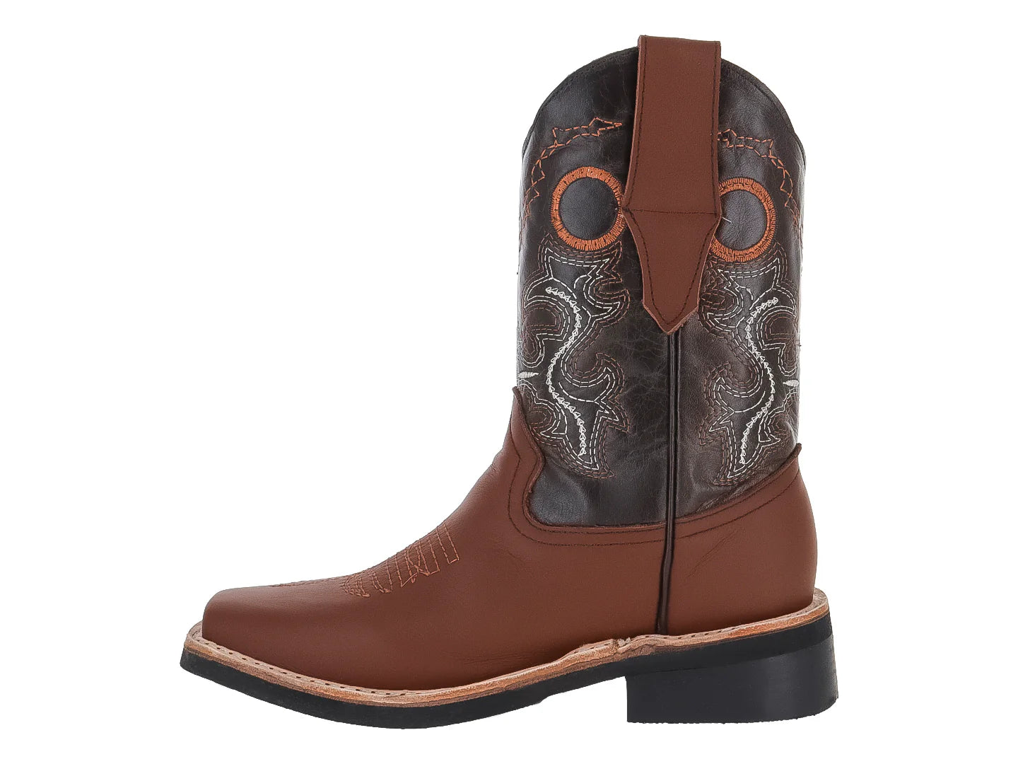 Botas Vaqueras Jinetitos Piel Shedron Naranja para Niño