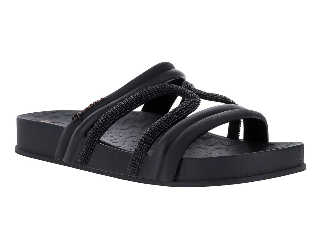 Sandalias Ipanema Slide Negro y Marrón para Mujer