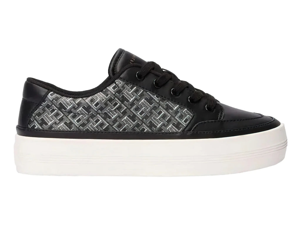 Tenis Tommy Hilfiger Vulc Leather Monogram Negro para Mujer