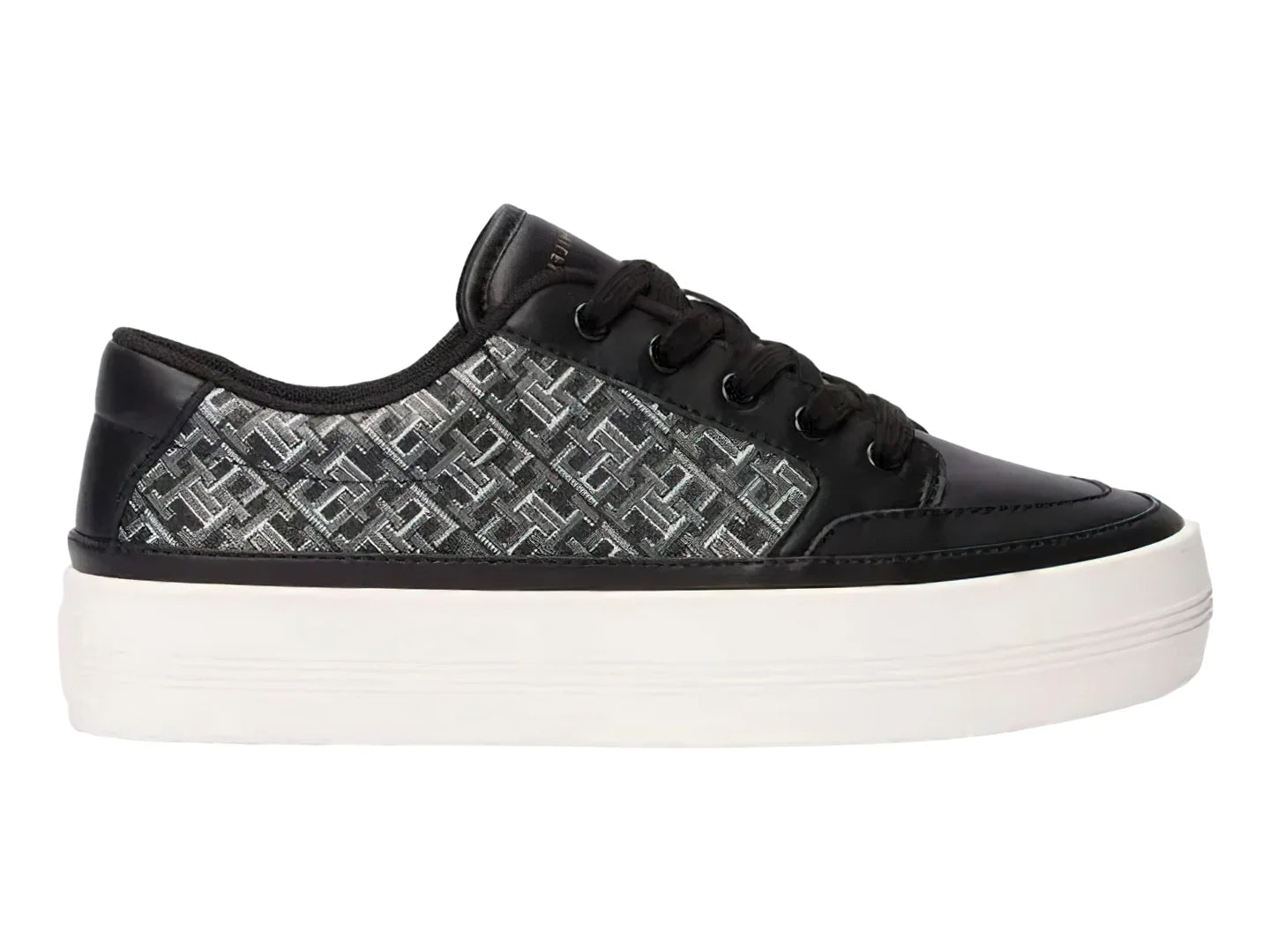 Tenis Tommy Hilfiger Vulc Leather Monogram Negro para Mujer