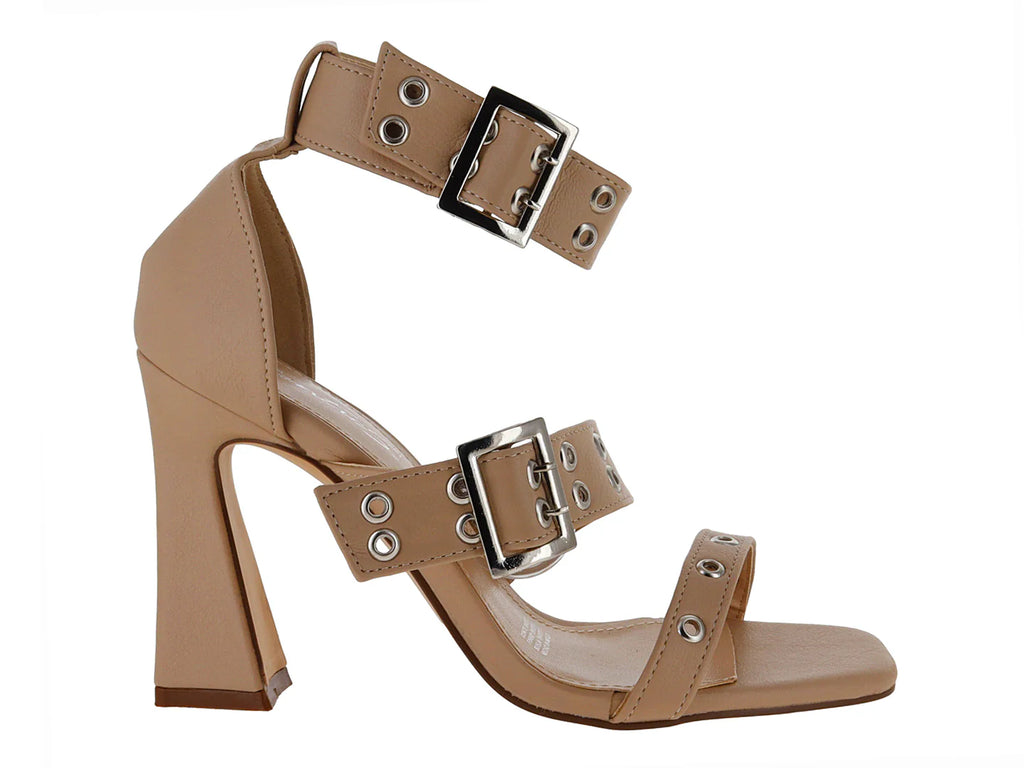Sandalias de Tacón Senties Color Camello para Mujer