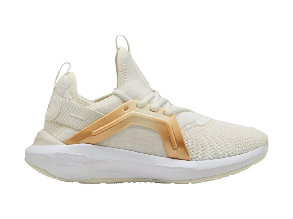 Tenis PUMA Softride Enzo Metallic Blanco y Dorado para Mujer