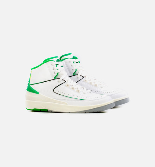 Air Jordan 2 Retro Lucky Green Mens Basketball Shoe White Green