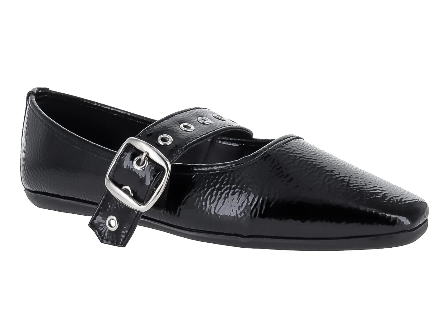 Zapatos Flats Luna Rosa Negro para Mujer