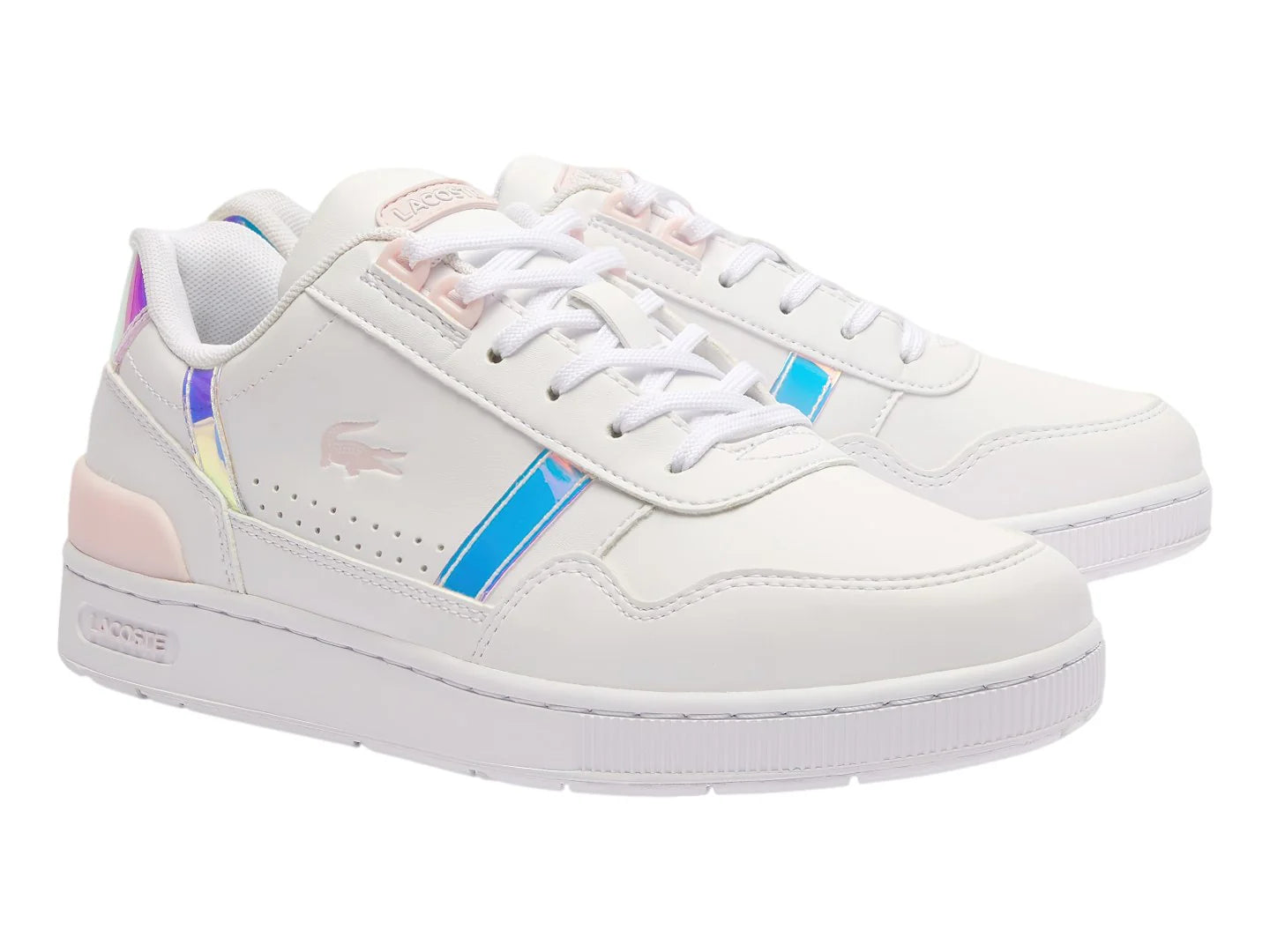 Tenis Lacoste T Clip Blanco y Rosa para Niña