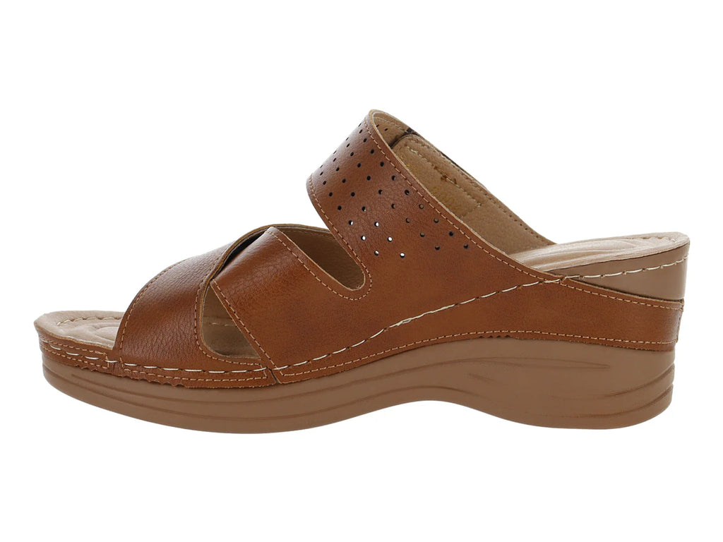 Sandalias Confort Mas Descanso Color Coñac para Mujer