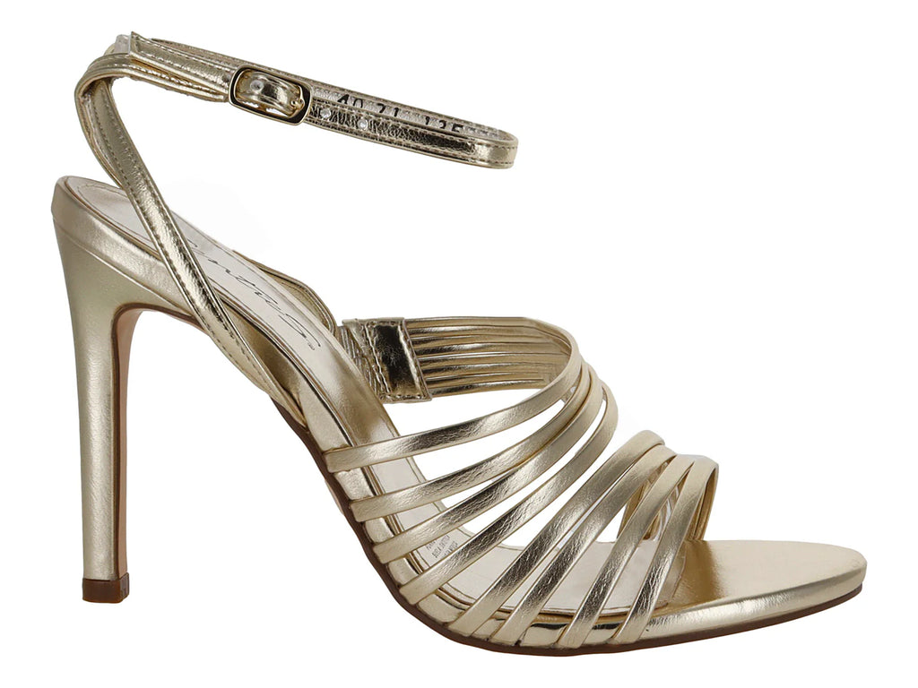 Sandalias Senties Tacón Oro para Mujer