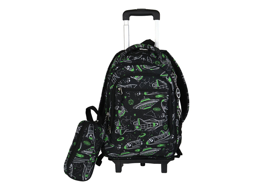 Mochila Terry Nave Espacial Verde Negro para Niño