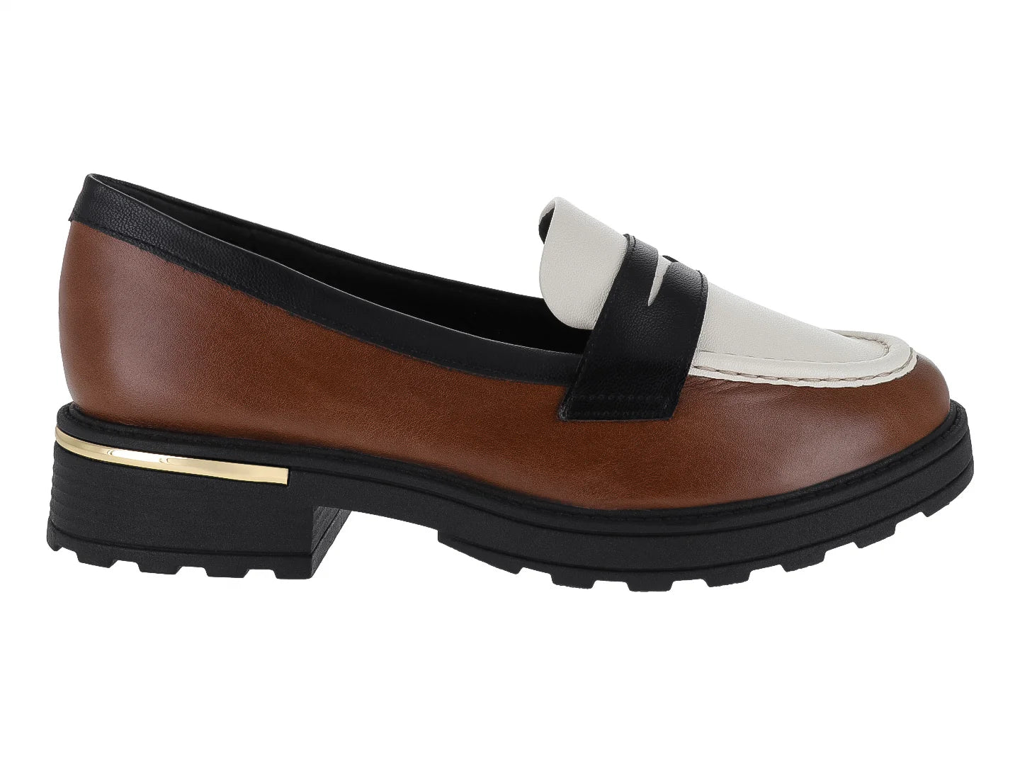 Zapatos Mocasines Piccadilly Camel y Negro para Mujer