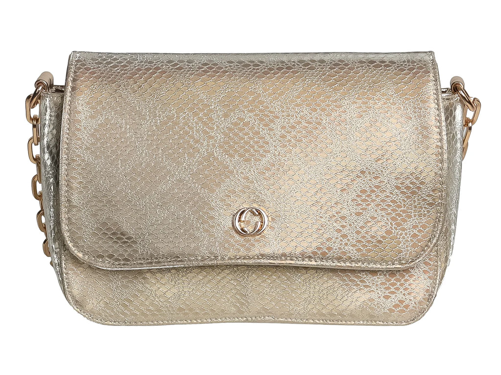 Bolsa de Hombro Ferretina Víbora Oro para Mujer