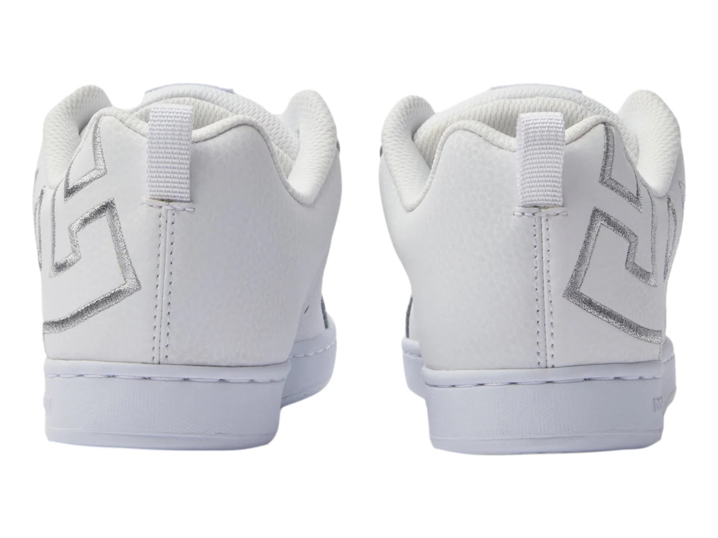 Tenis DC Shoes Court Graffik Blanco y Plata para Mujer