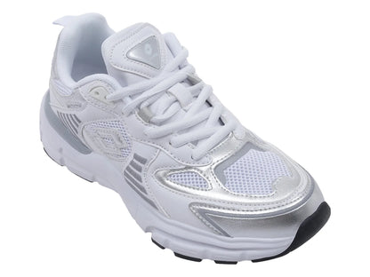 Tenis Lotto Renai Blanco y Plata para Mujer