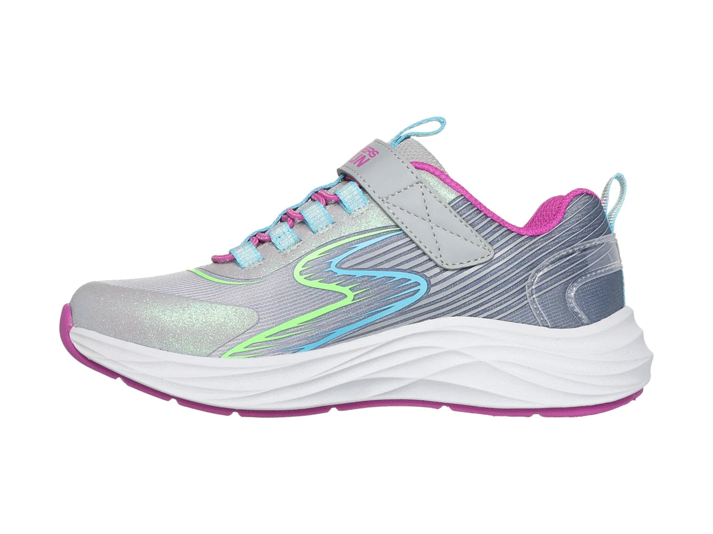 Tenis Skechers Go Run Accelerate Gris Multicolor para Niña
