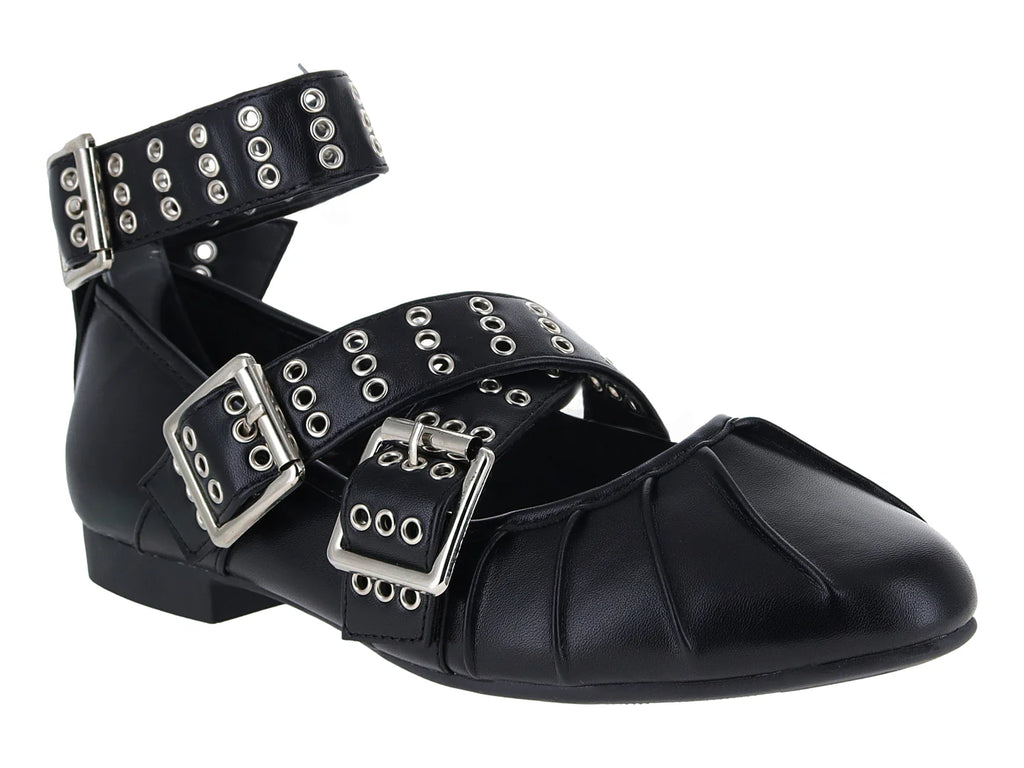 Zapatillas Flats Ballerina Negro ROZE para Mujer