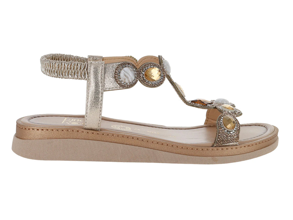 Sandalias Luna Rosa Color Oro para Mujer