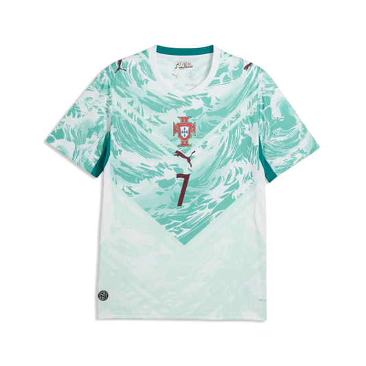 PUMA Portugal Away Ronaldo Mens Soccer Jersey 2026 White Green Lagoon