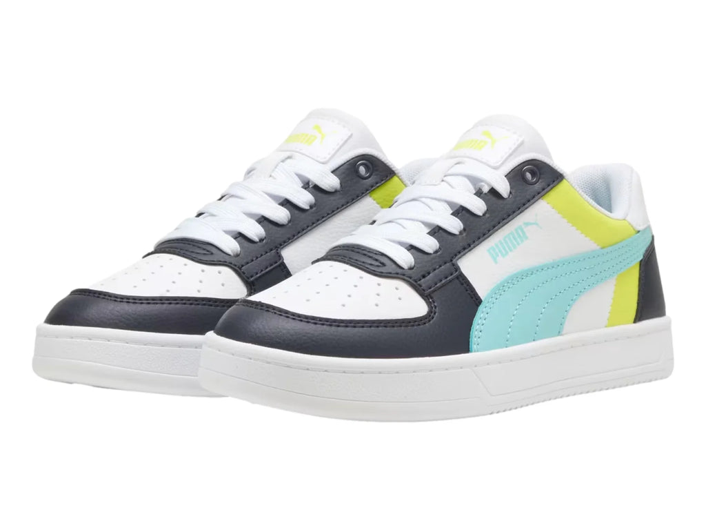 Tenis PUMA Caven 20 Block Blanco y Azul para Niño