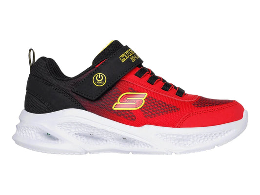 Tenis Skechers Meteor Lights Rojo y Negro para Niño