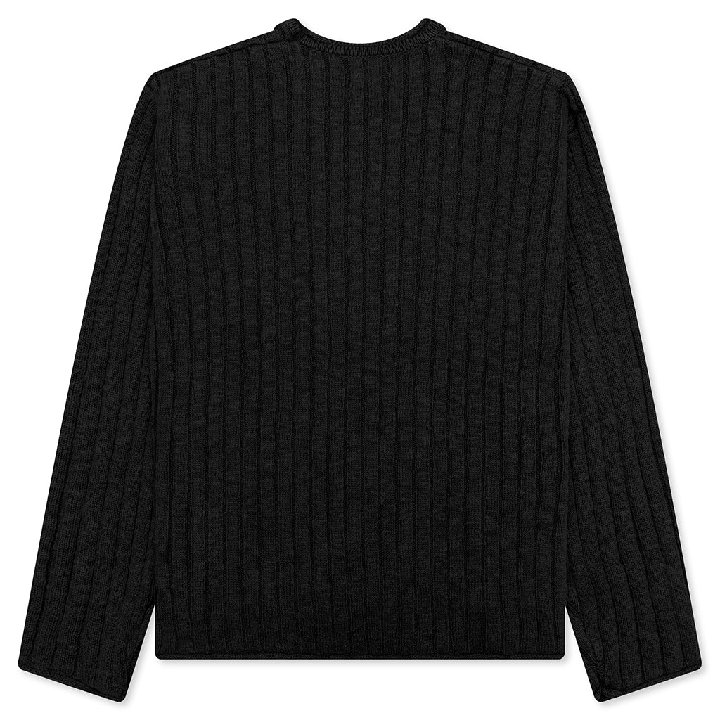Cotton Slub Rib Crew Black