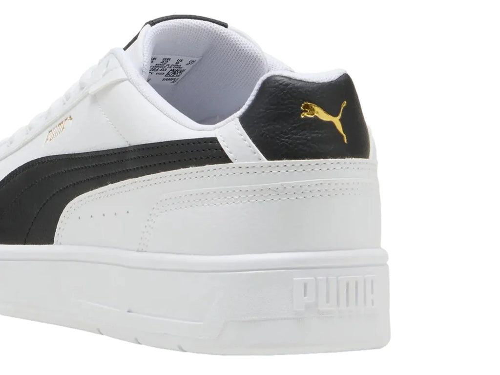Tenis PUMA Court Classico Blanco Negro y Dorado para Hombre