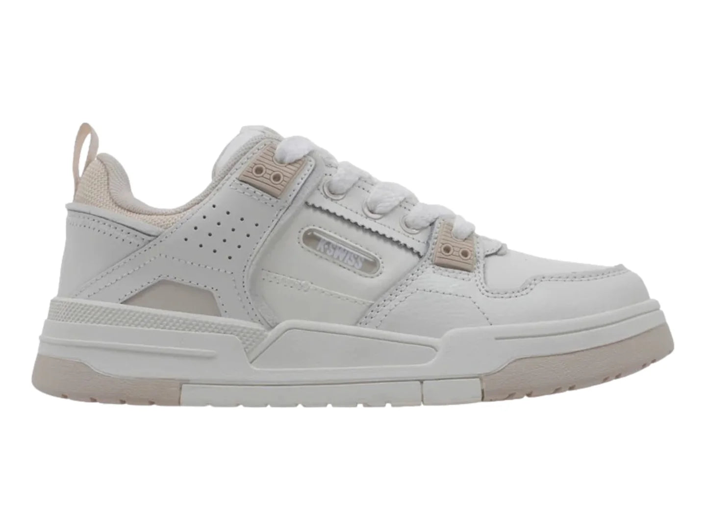 Tenis K Swiss Barnat Blanco y Beige para Mujer