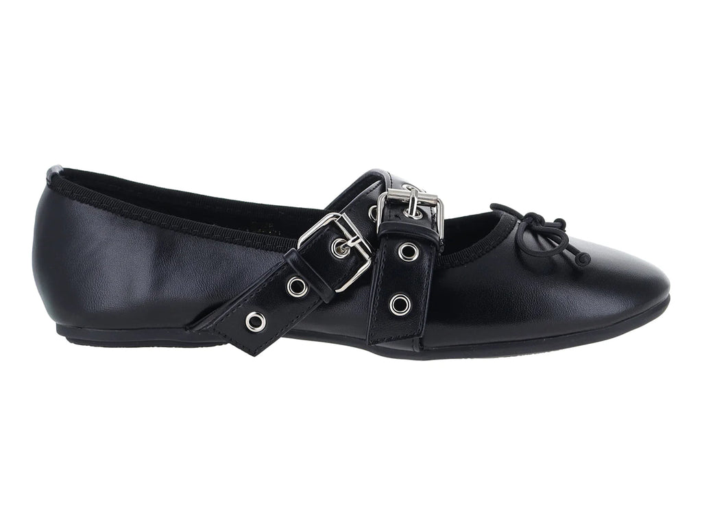 Zapatos Flats Ballerina Negro Mate ROZE para Mujer