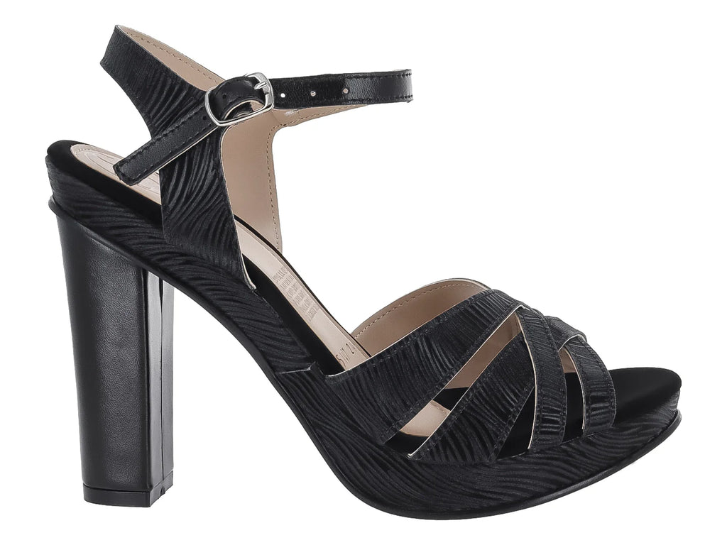 Sandalias Sary de Tacón Alto Negro para Mujer
