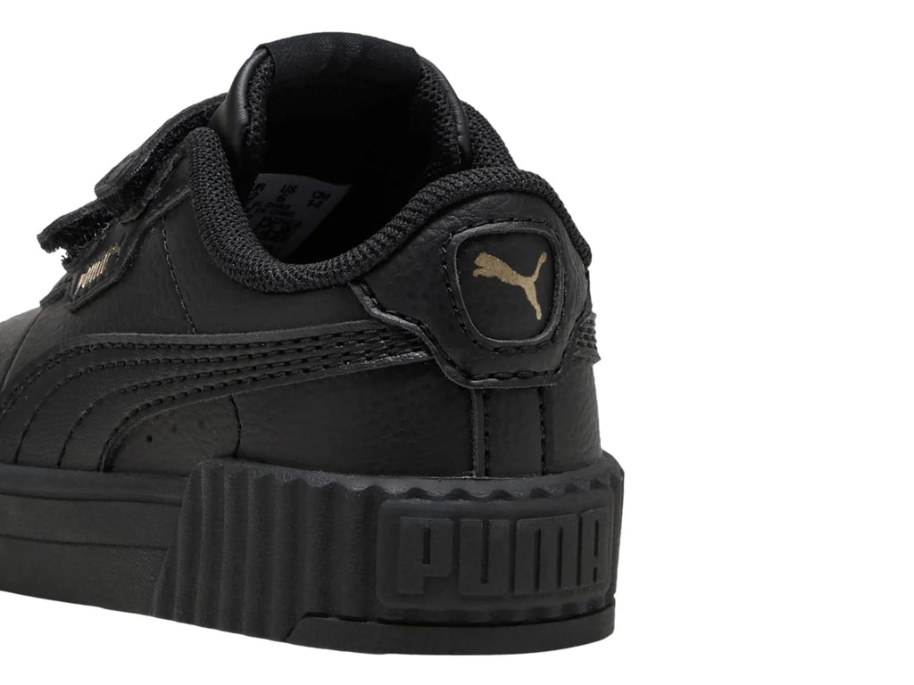 Tenis PUMA Carina 30 Negro y Oro para Niño
