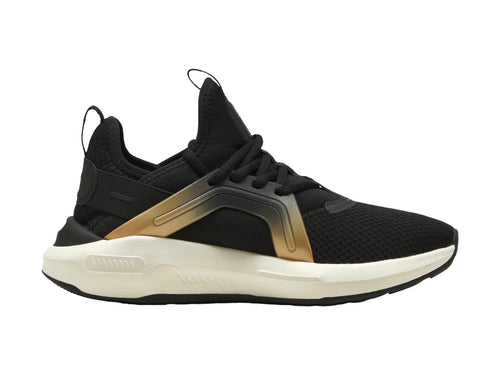 Tenis PUMA Softride Enzo Metallic Negro y Dorado para Mujer