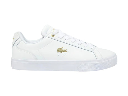 Tenis Lacoste Lerond Pro Blanco y Dorado para Mujer