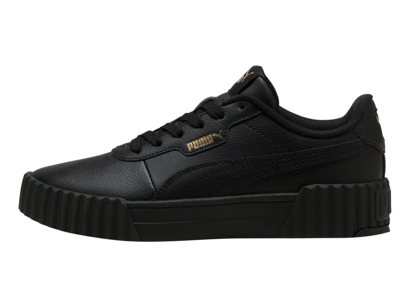 Tenis PUMA Carina 30 Negro y Oro para Niño