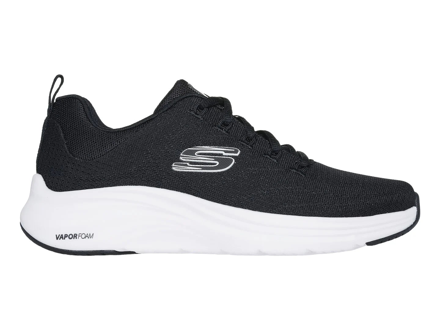 Tenis Skechers Vapor Foam Negro con Blanco para Mujer