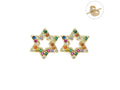 Aretes ROZE Estrellas Multicolor Dorado para Mujer