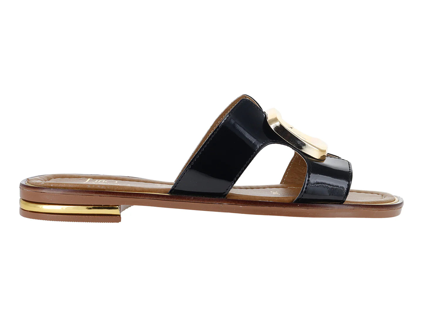 Sandalias Luna Rosa Charol Negro para Mujer
