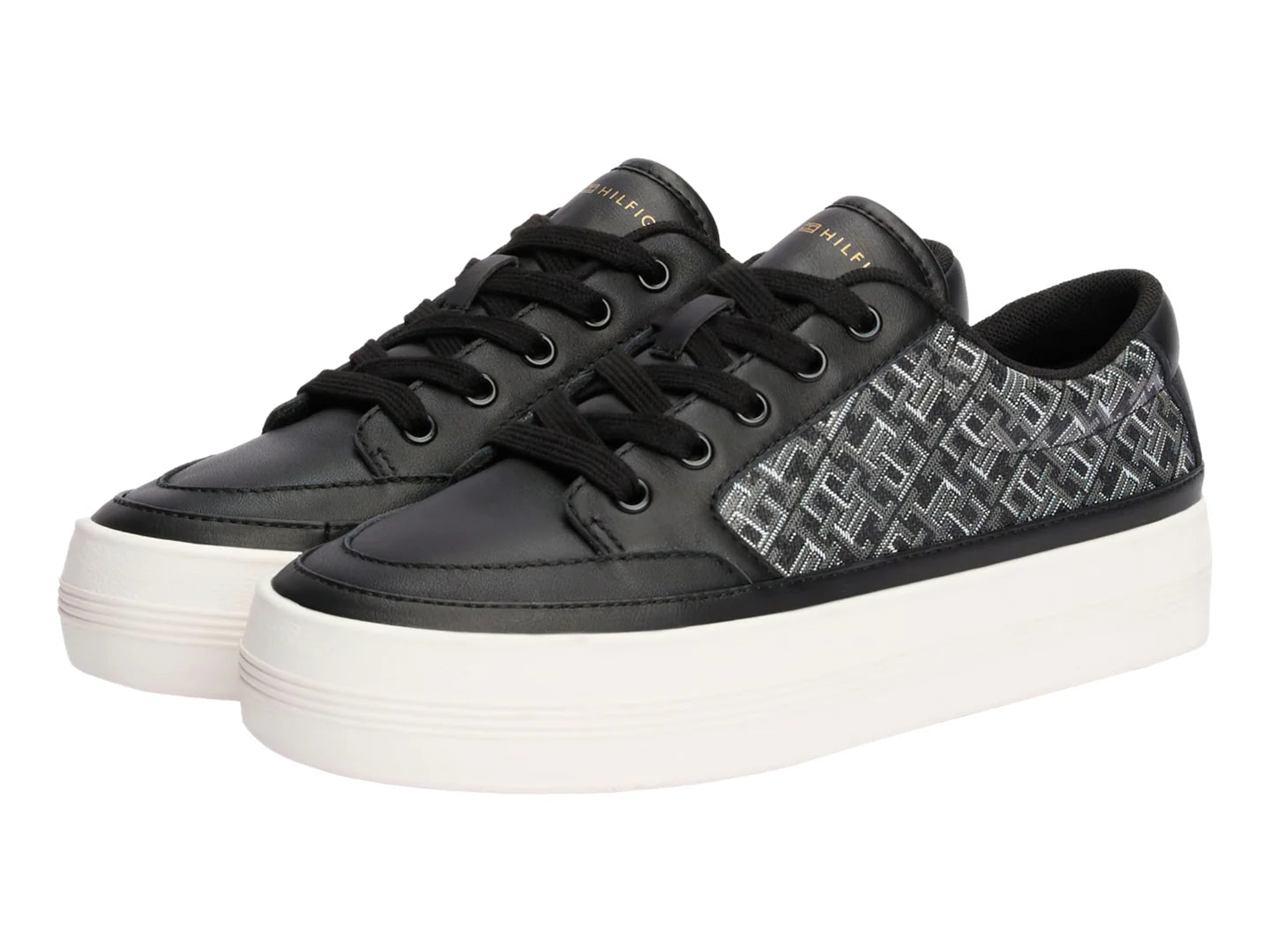 Tenis Tommy Hilfiger Vulc Leather Monogram Negro para Mujer