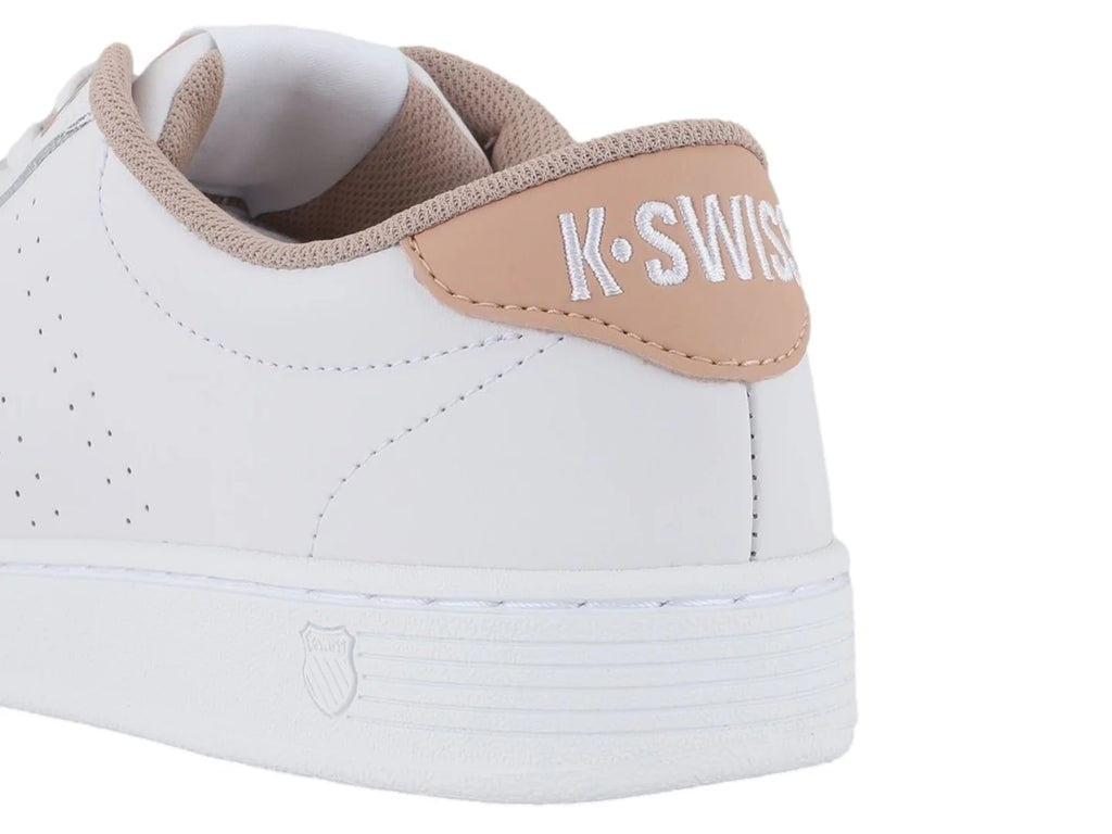Tenis K Swiss Base Court Blanco y Taupe para Mujer
