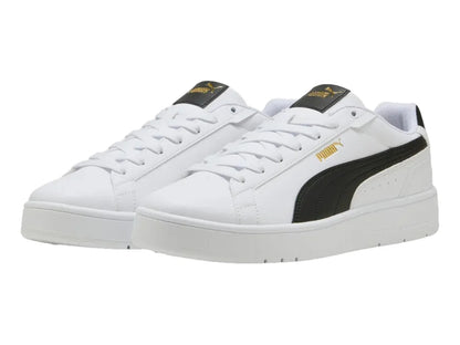 Tenis PUMA Court Classico Blanco Negro y Dorado para Hombre