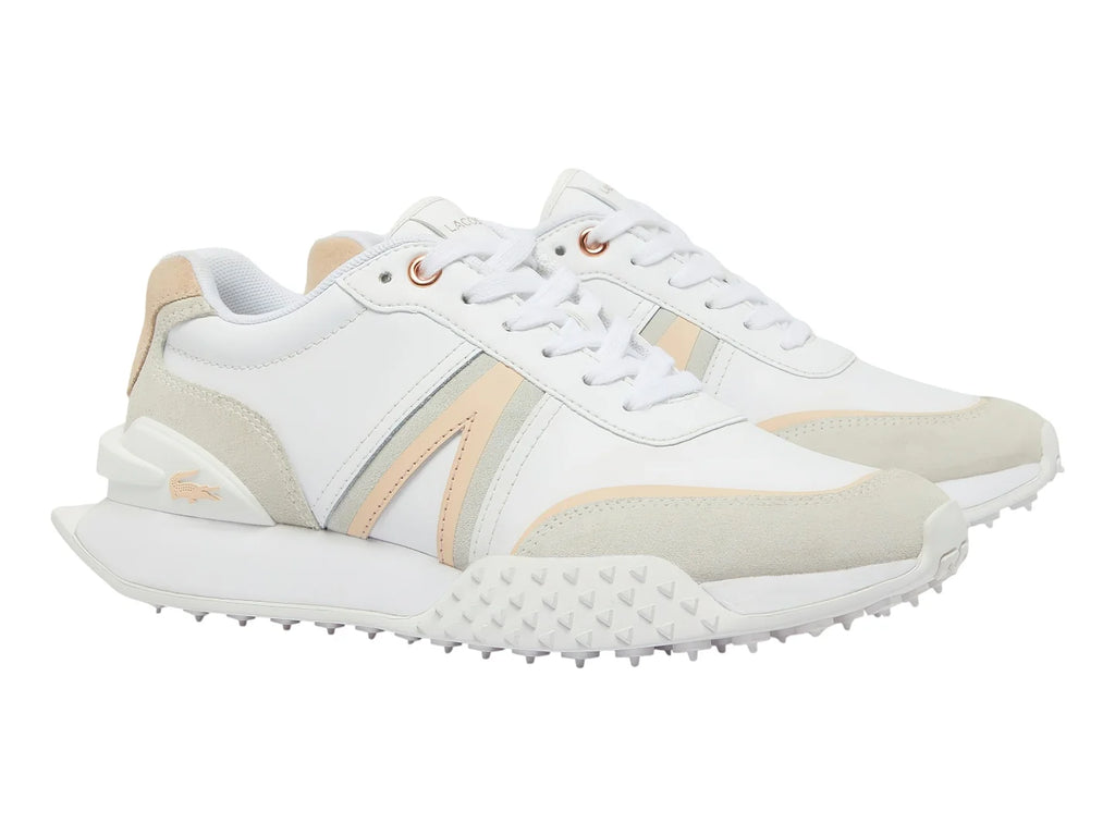 Tenis Lacoste L Spin Deluxe Blanco y Rosa para Mujer