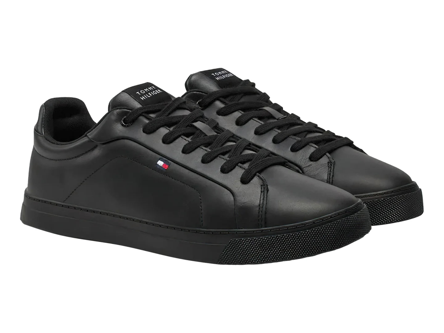 Tenis Tommy Hilfiger Icon Court LTH Flag Negro para Hombre