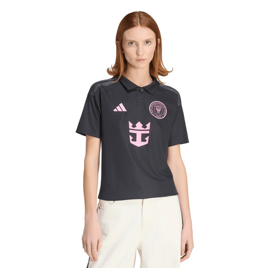 adidas Inter Miami CF Away Messi Womens Soccer Jersey 26 27 Black Pink