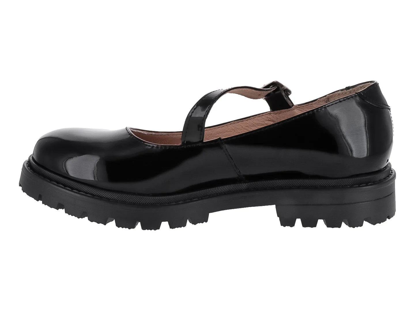 Zapatos Escolares Elefante de Charol Negro para Niña
