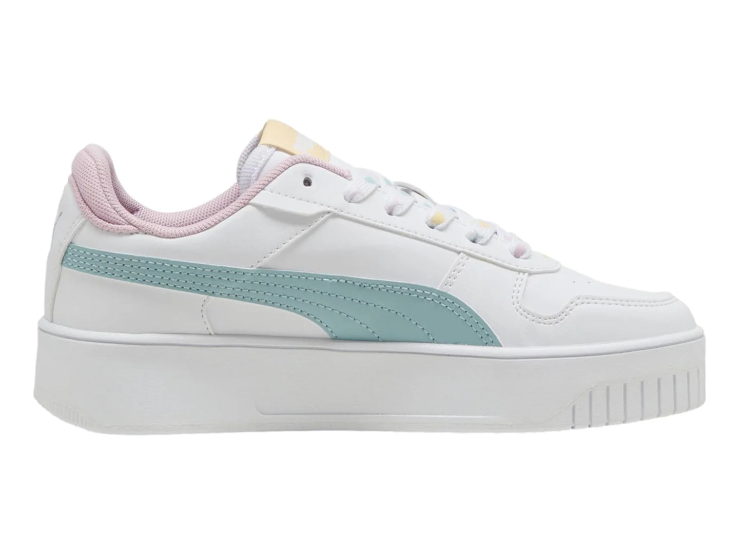 Tenis PUMA Carina Street Lacey Blanco Menta y Rosa para Niña