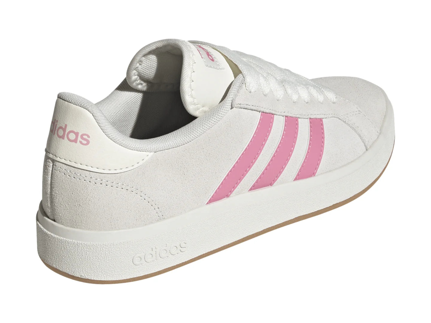 Tenis Adidas Grand Court Base 00 Blanco y Rosa para Mujer