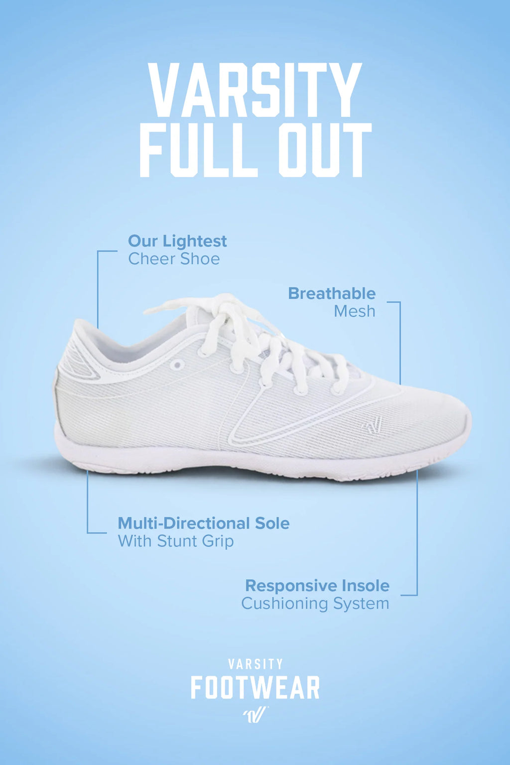 Varsity Full Out White Cheer Shoes