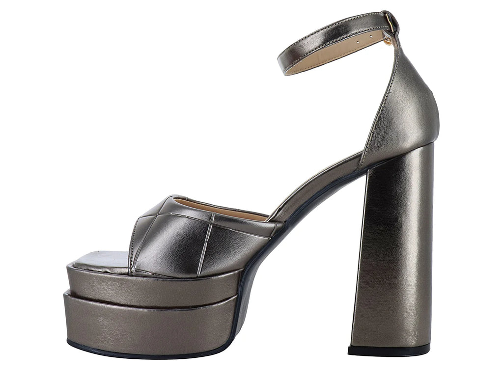 Sandalias de Tacón Luna Rosa Plata para Mujer