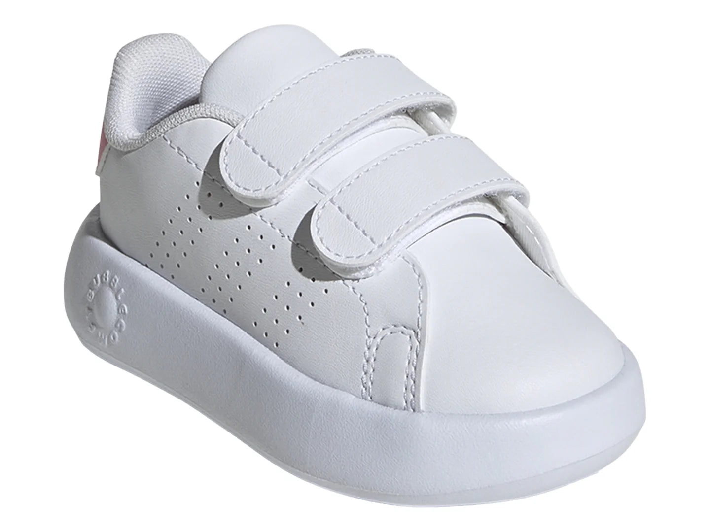 Tenis Adidas Advantage CF I Blanco y Rosa para Niña