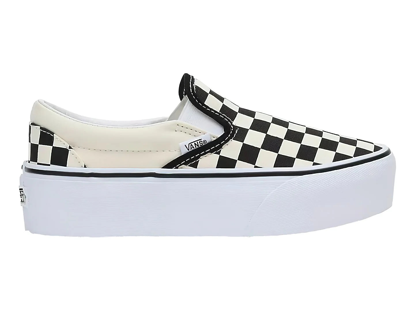 Tenis Vans Classic Slip On Platform Negro y Blanco para Mujer