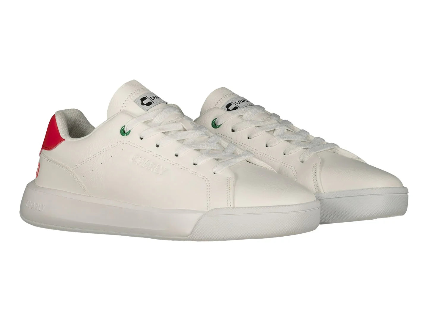 Tenis Charly Blancos con Detalles Verde y Rojo para Hombre