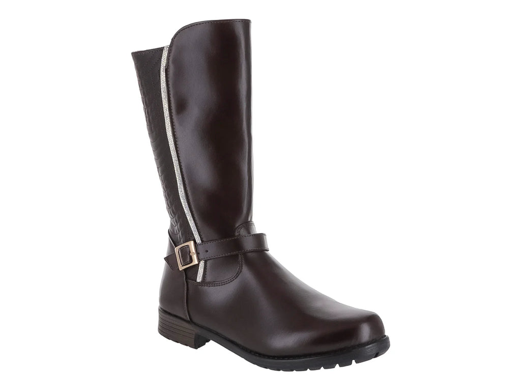 Botas Tropicana Café de Cuero Napa para Niña